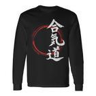 Aikido Martial Arts Japan Symbol Langarmshirts