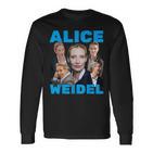 Alice Weidel Fan Merch Blue Langarmshirts