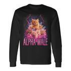 Alpha Male Lustige Kätzchen Meme Cute Cat Humorous Langarmshirts