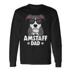 American Staffordshire Terrier Amstaff Papa Dog Langarmshirts