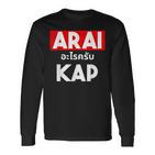 Arai Cape Thai Script Saying Thailand Langarmshirts