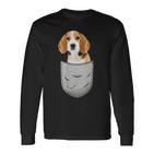 Beagle In The Chest Pocket Pocket For Dog Owners Langarmshirts