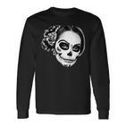 Beautiful La Catrina Santa Muerte Mexican Langarmshirts