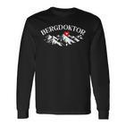 Bergdoktor Lustig Winter Sport Ski Skifahrer Herren Männer Langarmshirts