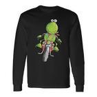 Biker Frog I Motorcyclist Fun Motorcycle Langarmshirts