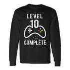 Birthday Boy 10 Years Gamer Level 10 Complete Langarmshirts