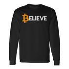 Bitcoin Logo Believeintage Btc Cryptocurrency Trader Langarmshirts