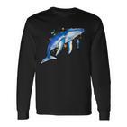 Blue Whale Diver Whale Langarmshirts