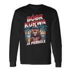 Bober Kurwa Meme Poland Beaver Costume Yes Pierdole Bóbr Kurwa Langarmshirts