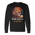 Bober Kurwa Polish Beaver Meme Bobr Ja Pierdole Langarmshirts