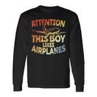 This Boy Likes Planes Aviation Boys Langarmshirts