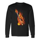 Brennede Rock Guitar Heavy Metal Music Langarmshirts