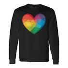 Buntes Herz Regenbogen Langarmshirts