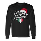 Buon Natale Italian Christmas Christmas Italy Flag Heart Langarmshirts