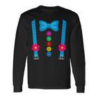 Carnival Costume Clown Fancy Dress Costume With Braces Bow Tie Langarmshirts