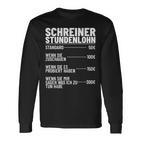 Carpentermeister Wood Mechanic Carpenters Hourly Wage Langarmshirts