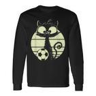 Cat Footballer Cats Cute Cat Langarmshirts