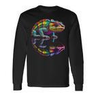 Chameleon Animal Graphic Illustration Chameleon Langarmshirts