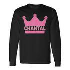 Chantal Name First Name Crown Pink Princess Jga Langarmshirts