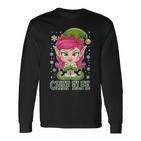 Chef Elf Saying Outfit Christmas Langarmshirts