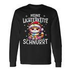 Christmas Cat My Fairy Lights Purrs Fun Langarmshirts