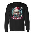 Christmas Cat Not So Merry Cat Langarmshirts