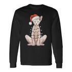 Christmas Hat Sphynx Cat Santa Hat Merry Christmas Xmas Langarmshirts