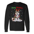 Christmas Outfit Christmas Jumper Husky Dog Christmas Langarmshirts