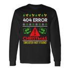 Christmas Slogan 404 Error Sweater Not Found Ugly Christmas Langarmshirts