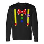 Clown Costume Group Costumes Carnival With Braces Bow Tie Langarmshirts