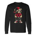 Cool Albanischer Teddybär Albanien Flagge Outfit Street Langarmshirts