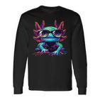 Cool Axolotl With Sunglasses Colourful Motif Axolotl Langarmshirts