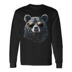 Cool Bear Portrait With Sunglasses Illustration Bear Langarmshirts