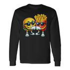 Cool Cheese Burger And Fries Fast Food Lovers Langarmshirts