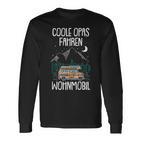 Cool Grandpa Driving Motorhome Grandad Grandad Camping Langarmshirts