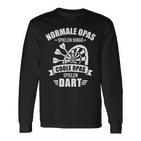 Cool Grandpa Play Dart Saying For Dart Player Langarmshirts