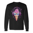 Cool Ice Cream With Sunglasses I Ice Cream Langarmshirts