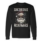 Cool Santa Claus With Sunglasses Skibidi Rizzmas Langarmshirts