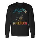 Coole Boys Go Bouldering Climbing Children's Langarmshirts