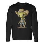 Cute Alien Cowboy Langarmshirts