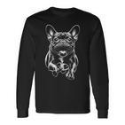 Cute French Bulldog In Run As Cool Portrait Langarmshirts