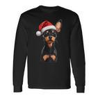 Cute Miniature Pinscher Dog Christmas Merry Xmas Graphic Langarmshirts