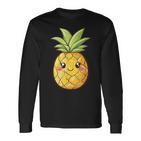 Cute Pineapple Face Kawaii Style Langarmshirts