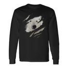 Cute Polar Bear Face Animal Rider Polar Bear Ripped Langarmshirts