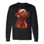 Cute Rhodesian Ridgeback Dog Christmas Merry X-Mas Graphic Langarmshirts