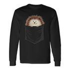 Casual Cute Spiky Hedgehog In Your Pocket Langarmshirts