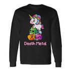 Death Metal Unicorn Cute Rock Metal Emo Alternative Langarmshirts