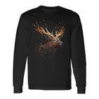 Deer Animal Motif Elk Forest Animal Print Deer Langarmshirts