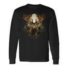 Deer Wildlife Nature Motif Animal Lovers Landscape Forest Langarmshirts