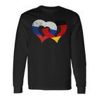 Deutschland Russland Freundschaft Frieden Herzkette Langarmshirts